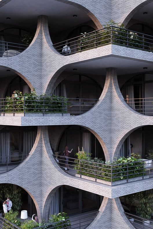 Cascading Brick Arches Feature In Penda's Residential Tower In Tel Aviv