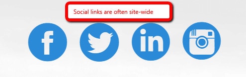 Social links are often site-wide - What Is Link Juice And How To Get More Of It: Part 2