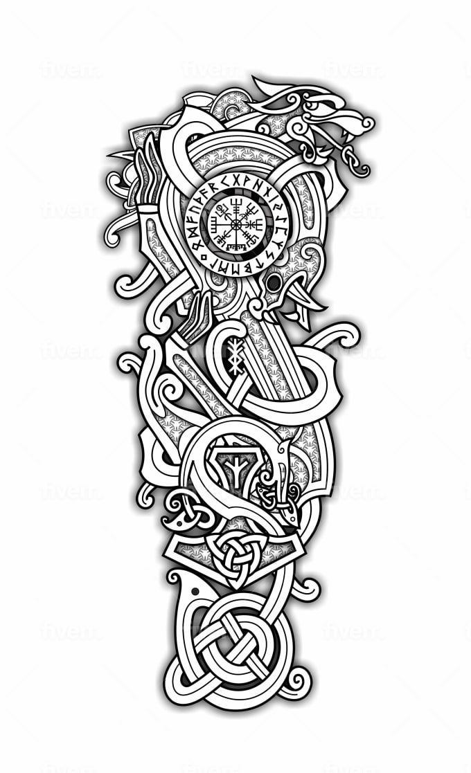 Tattoowizardsco: I Will Create Perfect Celtic, Nordic, Viking, Runes Tattoo Vector Stencil Design For $390 On Fiverr.com